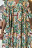 Made in Italy Cosmic Smock Tunic Greens 